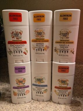 6 assorted power stick aluminum free deodorants